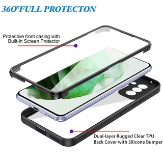 Case Samsung S23 Ultra 360 Full Protection Double Sided Clear Phone Casing Galaxy A14 5G A54 5G A53 5G A73 5G S22 S22+ S22 Ultra Camera Lens Protect Anti Fall Back Cover