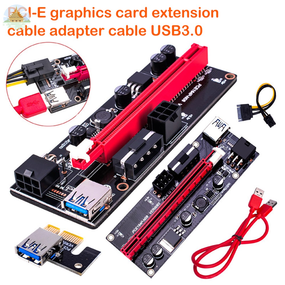 รูปภาพของอะแดปเตอร์ขยายการ์ด Pci - E Riser 009 S 16 X Extender Pci - E Riser Usb 3.0 สำหรับขุด Bitcoinลองเช็คราคา