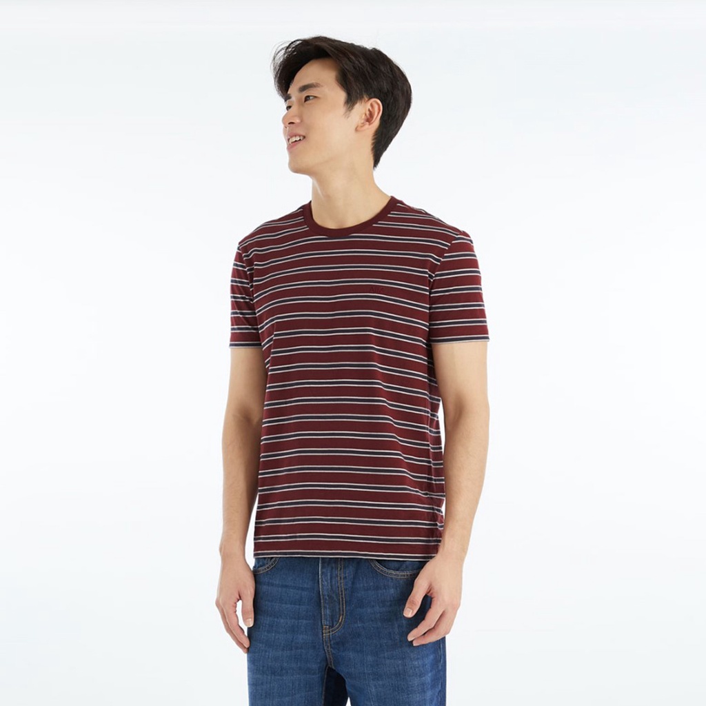 ภาพหน้าปกสินค้าAIIZ (เอ ทู แซด) - เสื้อยืดคอกลม ลายทาง Striped Crew-Neck T-shirts
