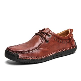ภาพขนาดย่อของภาพหน้าปกสินค้าแฟชั่นผู้ชายเท้ากว้างธุรกิจรองเท้าหนังเกาหลีสไตล์เยาวชนนุ่มด้านล่างไขมันเท้าสี่ฤดูกาลรองเท้าลำลอง men leather shoes จากร้าน sportshoes1.th บน Shopee
