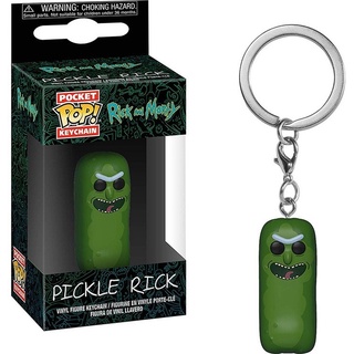 สินค้า Funko Pop! พวงกุญแจ: Rick & Morty - Pickle Rick พวงกุญแจตุ๊กตาแอนิเมชั่น การ์ตูนไวนิล ของสะสม ฟิกเกอร์ของเล่น