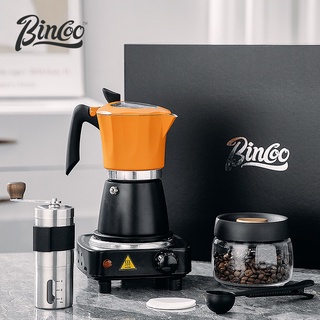 Bincoo Moka Pot ชุดกล่องของขวัญ หม้อต้มกาแฟ แบบเทมือ เรียบง่าย ระดับไฮเอนด์