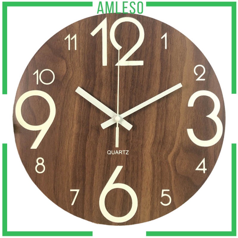 amleso-นาฬิกาแขวนผนังเรืองแสง-10-นิ้วไม่ติดผนังสําหรับห้องนอนห้องครัวห้องนอนขนาดใหญ่