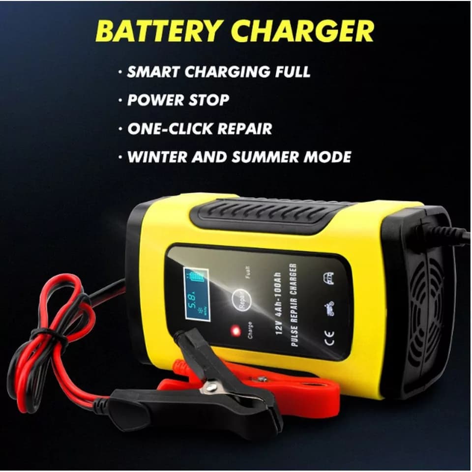 เครื่องชาร์จ-12v-อัจฉริยะและซ่อมแบตเตอรี่รถยนต์-pulse-repair-charger-12v-4-100ah-เครื่องชาร์จแบตเตอรี่