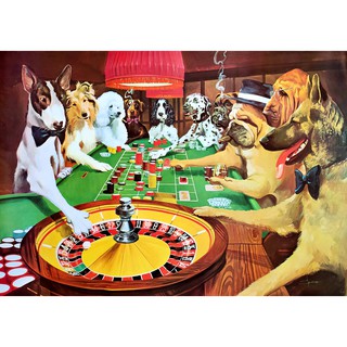 โปสเตอร์ รูปวาด หมา ล้อเลียน Dogs Playing POSTER 20”x30” Inch Classic Vintage DOG Painting v17