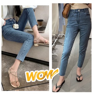 สินค้า Women\'s New Korean-Style Retro Vintage Jeans High-Waist Slimกางเกงยีนส์ยางยืดผู้หญิง คุณภาพดีเกินราคา