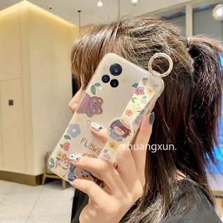 New เคสโทรศัพท VIVO V21 5G X60 Pro เคส Soft Case with Wristband Stand Phone Case Glitter Rhinestone Sun Girl Cartoon Back Cover