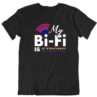 เสื้อยืดผ้าฝ้ายเสื้อยืด ผ้าฝ้าย พิมพ์ลาย Bi-Fi Is Strong (18) Pride LGBT สําหรับผู้ชาย 8377NL XL  XXL 3XL