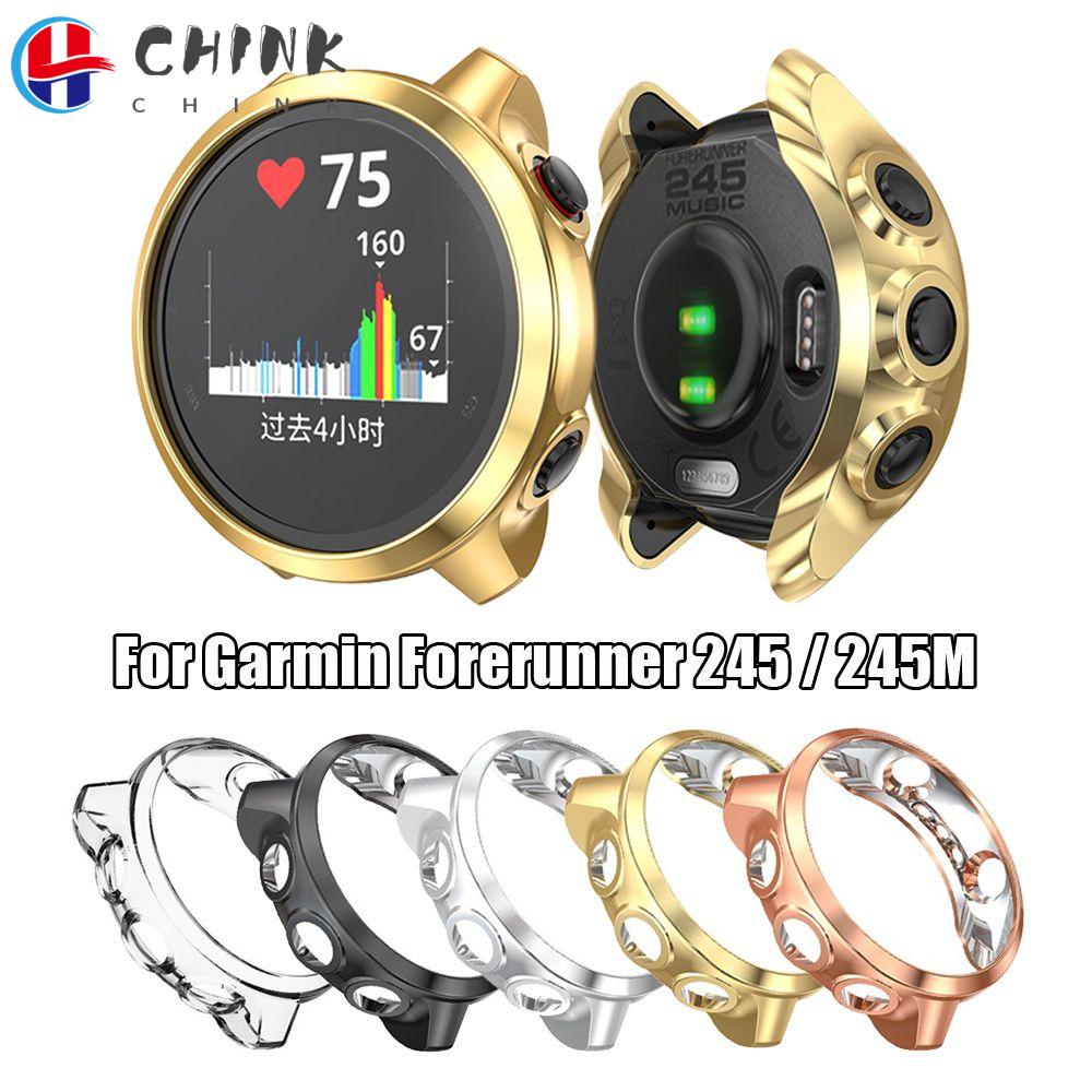 ภาพหน้าปกสินค้าCHINK Soft TPU Watch Case Protective Cover Screen Protectors for Garmin Forerunner 245 / 245M