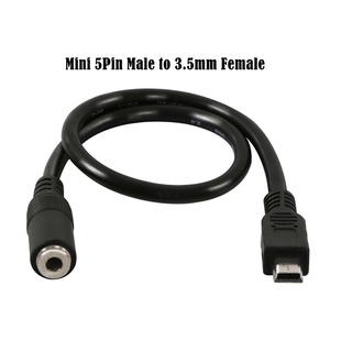 3.5 มม.3.5 มม.สเตอริโอชาย MINI USB 5Pinชายอะแดปเตอร์แปลงเสียงเชื่อมต่อสายเคเบิล 0.5M 50 ซม.สำหรับMP3 MP4 ชุดหูฟัง