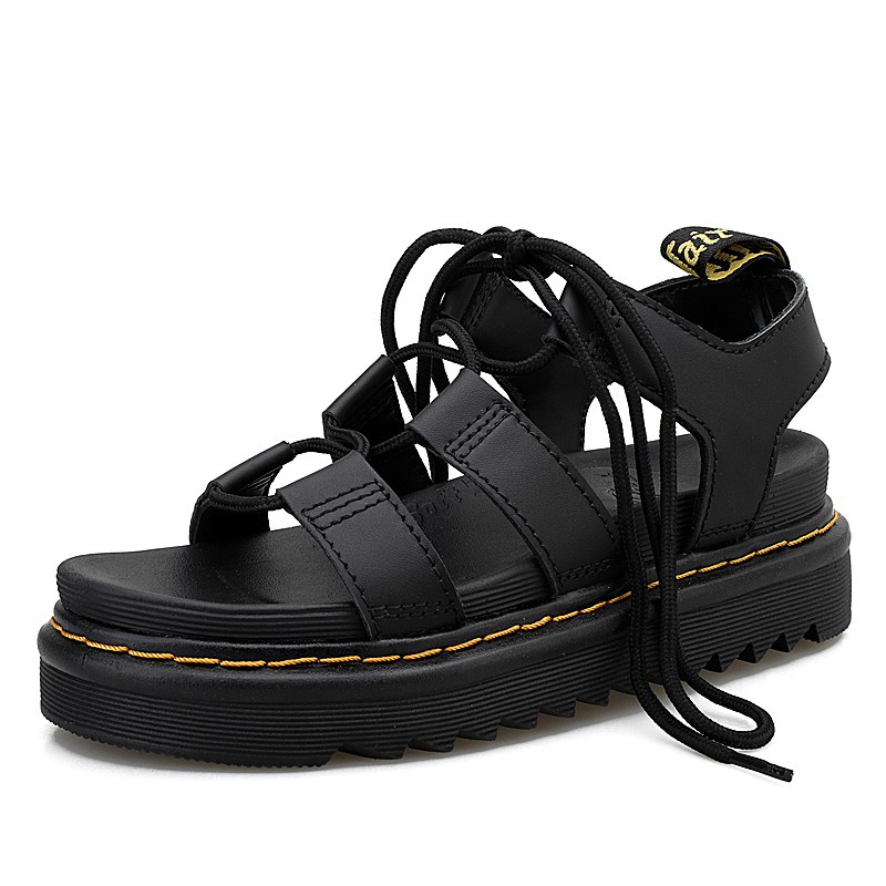 Original Dr.Martens Women s Sandals Platform Roman Sandals Gladiator Tie Rope Sandals