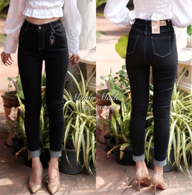 rg6296-สกินนี่ยีนส์ขาพับ-มีs-xl