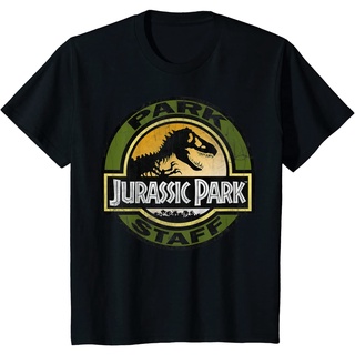 เสื้อยืด พิมพ์ลายกราฟิกโลโก้ Jurassic Park Staff สไตล์เรโทร สําหรับเด็ก