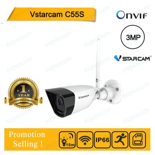 สินค้า 🔥ราคาต่ำสุดใน Shopee Vstarcam CS55/C55S 3MP กล้องวงจรปิดไร้สาย WIFI IP 3ล้านพิกเซล EYE4 ประกันศูนย์ 1ปี เสียเปลี่ยนใหม่🔥