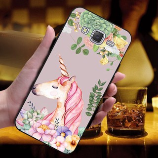 เคสสำหรับ Samsung Galaxy J 7 2015 / J7 Core Flower Horse เคสซิลิโคน