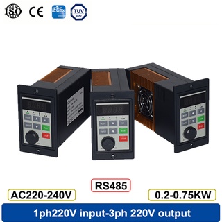 ตัวแปลงความถี่ เฟสเดียว 220V Mini VFD RS485 0.2KW 0.4KW 0.75KW สําหรับมอเตอร์ควบคุมความเร็วอินเวอร์เตอร์