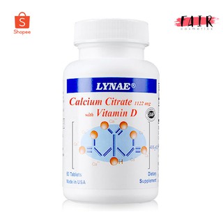 Lynae Calcium Citrate 1122mg.+Vitamin D ไลเน่ แคลเซี่ยม ซิเทรท แคลเซียมดูดซึมเร็ว