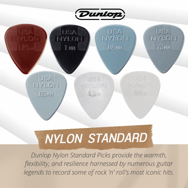 ภาพหน้าปกสินค้าปิ๊กDunlop รุ่น Nylon Standardมีครบทุกsize จากร้าน yessguitar บน Shopee