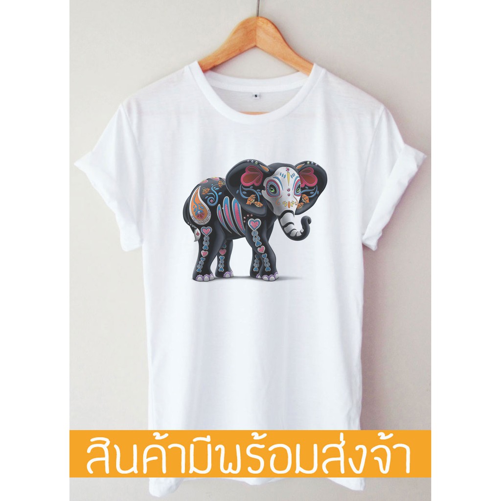 2gy2-ช้าง-กราฟฟิค-เสื้อยืดผู้ชาย-t-shirt-เสื้อยืดคอกลมผ้าฝ้าย