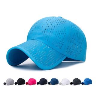 หมวกเบสบอล แบบตาข่าย ระบายอากาศ แห้งเร็ว สีพื้น สำหรับผู้ชายและผู้หญิง