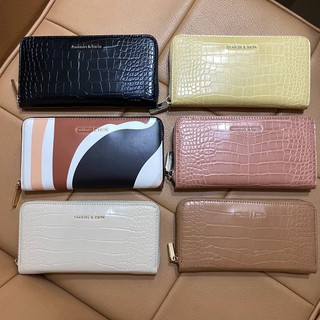 CHARLES &amp; KEITH WOMENS LONG WALLET กระเป๋าสตางค์ใบยาวหนังสวยมากค่ะ