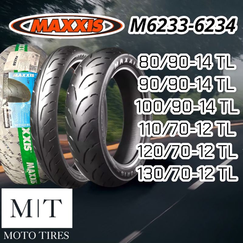 MAXXIS M6233, M6234 ขอบ 12",14" ยางนอกสำหรับ รถจักร ยานยนต์ ยางแม็กซิส ...