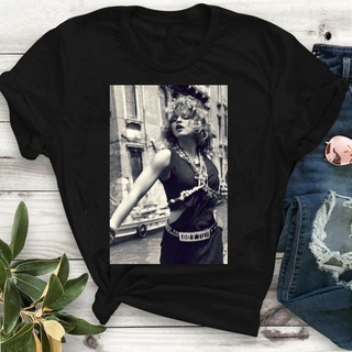 tshirtเสื้อยืดคอกลมฤดูร้อนเสื้อยืด พิมพ์ลาย Like A Virgin Video Madonna 80SSto4XL