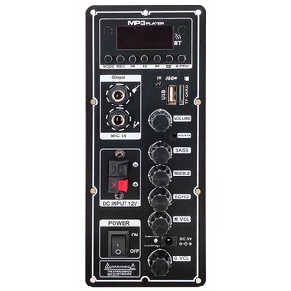 สินค้า บอร์ดขยายเสียงลําโพง 12V รองรับบลูทูธ AUX TF-Card U-Disk Recording 6-12 นิ้ว