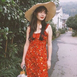 Red flower dress❤️