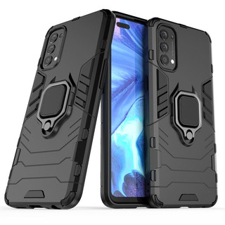 เคส OPPO Reno4 ฮาร์ดเคสกันกระแทกเคสโทรศัพท์ Hybrid Armor Shockproof Ring Case OPPO Reno 4 Reno4 Cover Stand