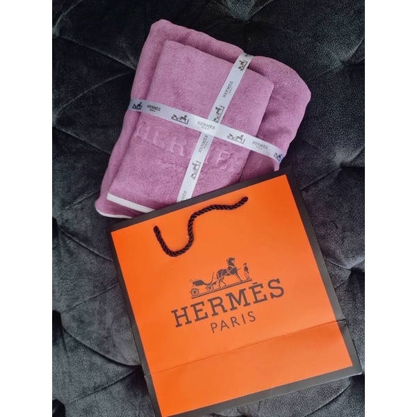 set-ผ้าขนหนู-hermes-พร้อมถุงแบรนด์