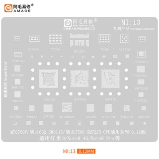 Amaoe MI13 BGA แผ่นฉลุลาย สําหรับ Xiaomi Redmi 9 Note9 CPU PM6350 PM4250 SM7225 MT6769V MT6358VW PM7250B WCN3991 77040 78190 PA IC