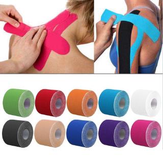 สินค้า Kinesiology Tape Strapping Gym Fitness Tennis Running Knee Muscle Protector กีฬากล้ามเนื้อปวดรักษาเทปรักษาความยืดหยุ่น