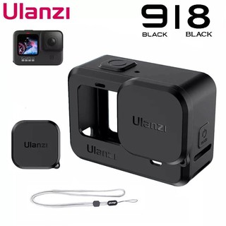 ซิลิโคน Gopro Hero 10 9 8 พร้อมฝาปิดเลนส์ และสายคล้องคอ Ulanzi G9-1 / G8-3 Vlog Soft Silicone Protective Case GoPro 9 8