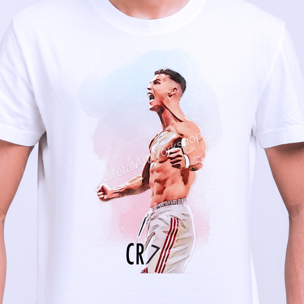 ฝ้ายเสื้อยืดพิมพ์ลายเสื้อยืด-สกรีนลาย-cristiano-ronaldo-cr7-3-manchester-united-คริสเตียโน่-โรนัลโด้-นักฟุตบอล-แมนยู-แ