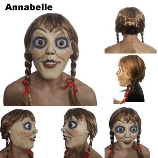 Annabelle หน้ากากยาง รูปตุ๊กตาสยองขวัญ สําหรับแต่งคอสเพลย์ฮาโลวีน
