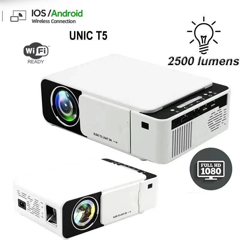 ภาพหน้าปกสินค้าProjector รุ่น T5: ความละเอียด 1280*720p รองรับ 1080p, 2500Lumens (Miracast / Airplay)