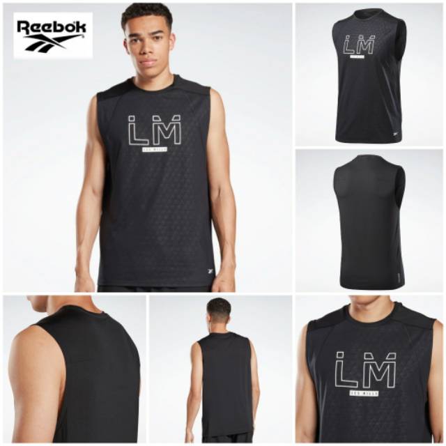Reebok Lesmills Logo Man Sport Tanktop เสื้อกล้าม Baju Men & 39;s เสื้อ ...
