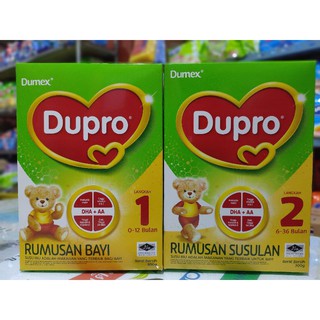สินค้า 🍼👶Dumex Dupro 🍼นมผงเด็ก สูตร 1-2 น้ำหนัก 300  กรัม สำหรับเด็ก 0-36 เดือน
