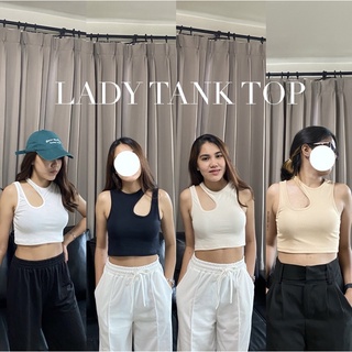 - Lady tank top - เสื้อกล้ามเว้าคอผ้าร่องนิ่มใส่สบายยืดได้