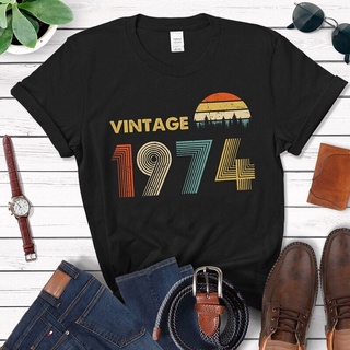 [S-5XL]เสื้อยืด ลาย 1974 48Th สไตล์วินเทจ เรโทร คลาสสิก ของขวัญวันเกิด สําหรับคุณยาย คุณพ่อ คุณแม่ คุณยาย คุณยาย 70S 48