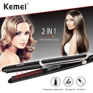 Kemei KM-2219 ที่หนีบผม เครื่องหนีบผม ทำผมตรงหรือเป็นลอน เครื่องม้วนผม ที่ม้วนผม ผมตรงสวยเป็นธรรมชาติ ร้อนเร็ว2219