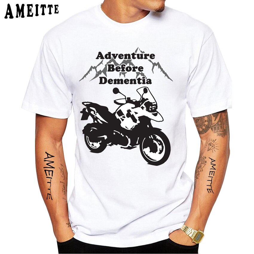 เสื้อยืดวินเทจtuxinhe-เสื้อยืดแขนสั้นลําลอง-พิมพ์ลาย-adventure-before-dementia-สีขาว-แฟชั่นฤดูร้อน-สไตล์วินเทจ-สําหรับผู