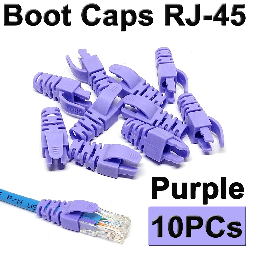 boot-หัว-rj-45-plug-boot-บูทแลน-ปลั๊กบูทส์-ปลอกสวม-บูทครอบหัวlan-สำหรับ-cat6-cat7-สีม่วง-purple-แพ็ค-10ชิ้น