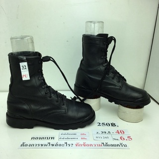 รองเท้าคอมแบท รองเท้าทหาร Combat shoes หนังสีดำ สภาพดี ทรงสวย มือสอง คัดเกรด ของนอก เกาหลี