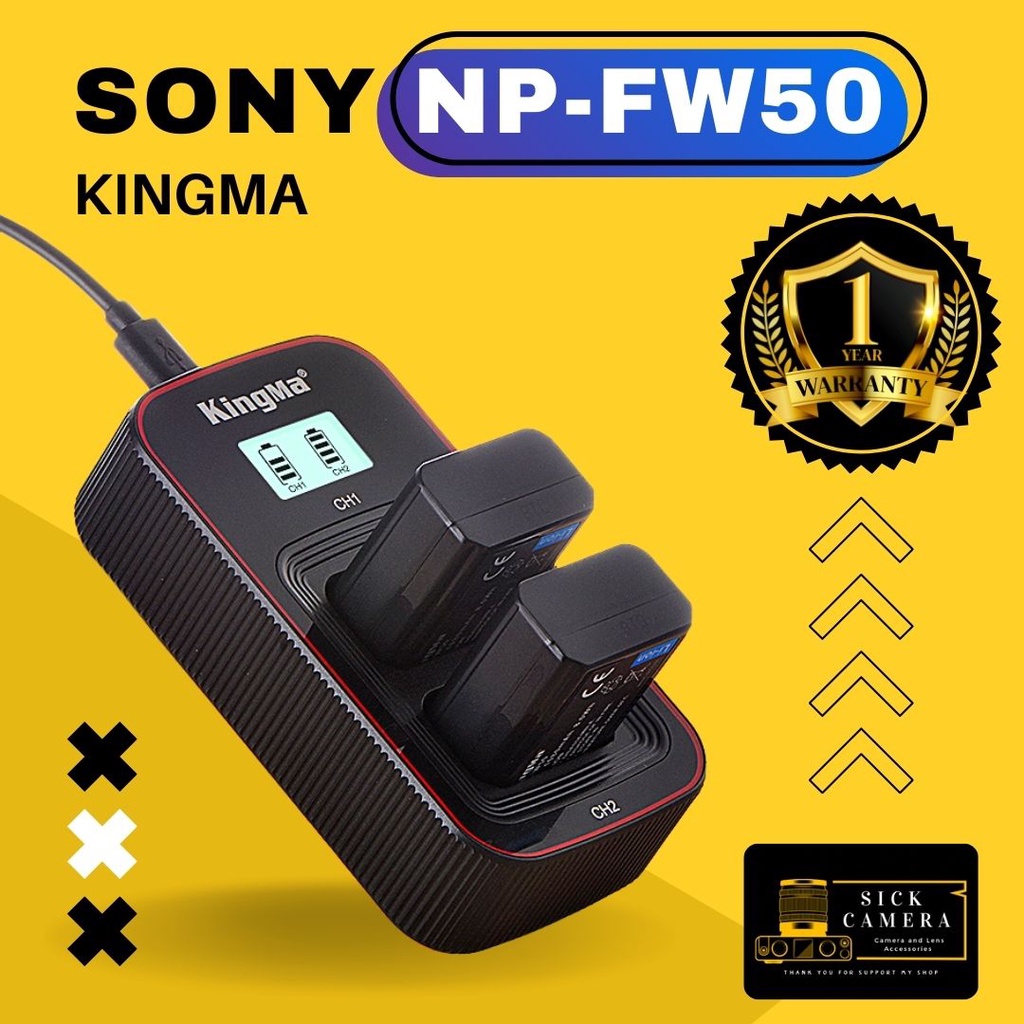 ภาพหน้าปกสินค้าKingMa แท้100% Sony NP-FW50 แบตและที่ชาร์จแบตสำหรับ A5100 / A6000 / A6300 / A6500 / A7R / A7II (พร้อมส่งและรับประกัน)