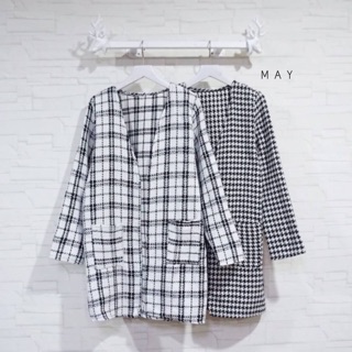 เสื้อคลุมแขนยาวผ้าทวีต