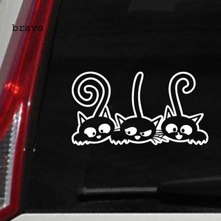 สามแมวหางยาวน่ารักรถหน้าต่างรถสะท้อนแสงสติกเกอร์ตกแต่ง