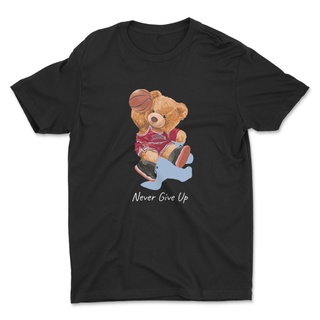 🔥 AIDEER Bear Collection เสื้อสกรีนลายหมี เสื้อลายตุ๊กตาหมี มีทั้งสีขาวและสีดำ Never Give Up 🔥