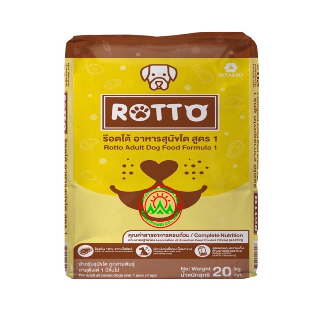 ภาพหน้าปกสินค้า(20 กิโลกรัม) อาหารสุนัขRotto จากเบทาโกร หนัก20กิโลกรัม